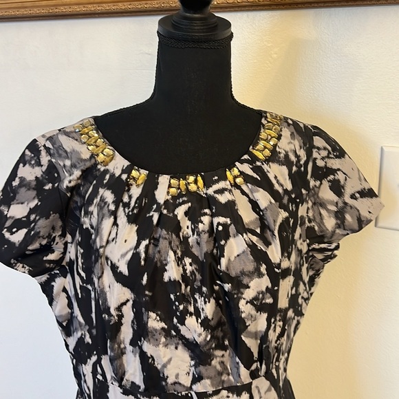 Nordstrom Donna Ricco Elegant Plus Size Silk Midi Dress, Sz. 14 - Picture 2 of 8